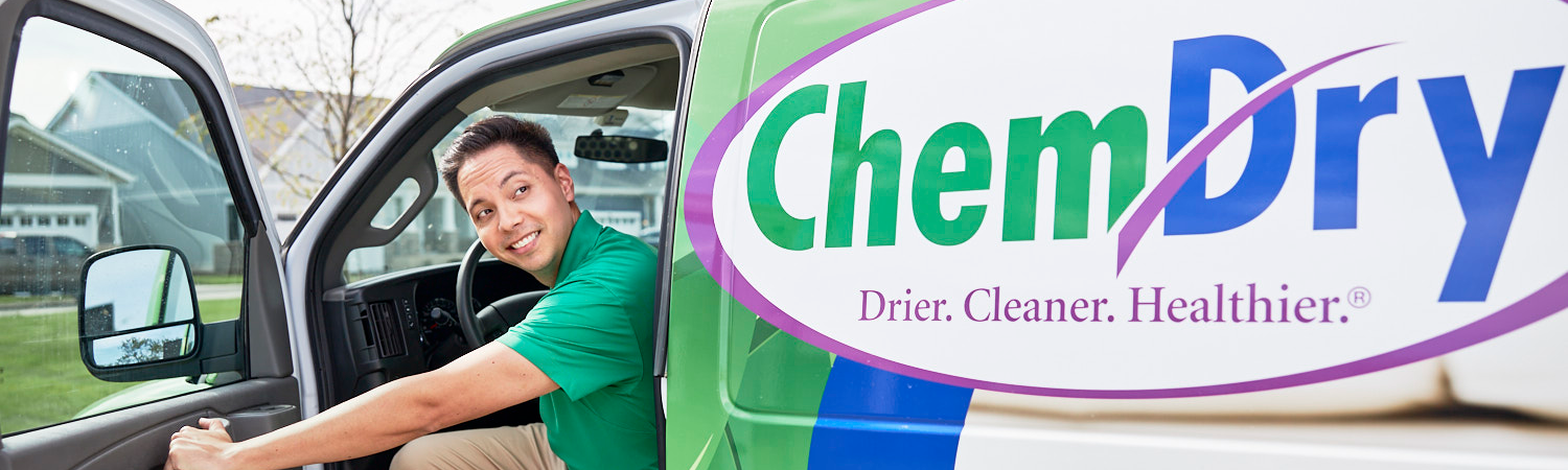 Chem-Dry Employee in Chem-Dry Van